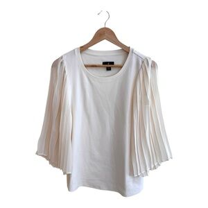 Jason Wu Ivory Pleated 3/4 Flare Sleeve Knit Top Womens Size XXS